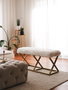 Atelier Del Sofa Capraz Pelush Banco Oro Blanco 100cm Ancho x 50cm Alto x 40cm Profundo